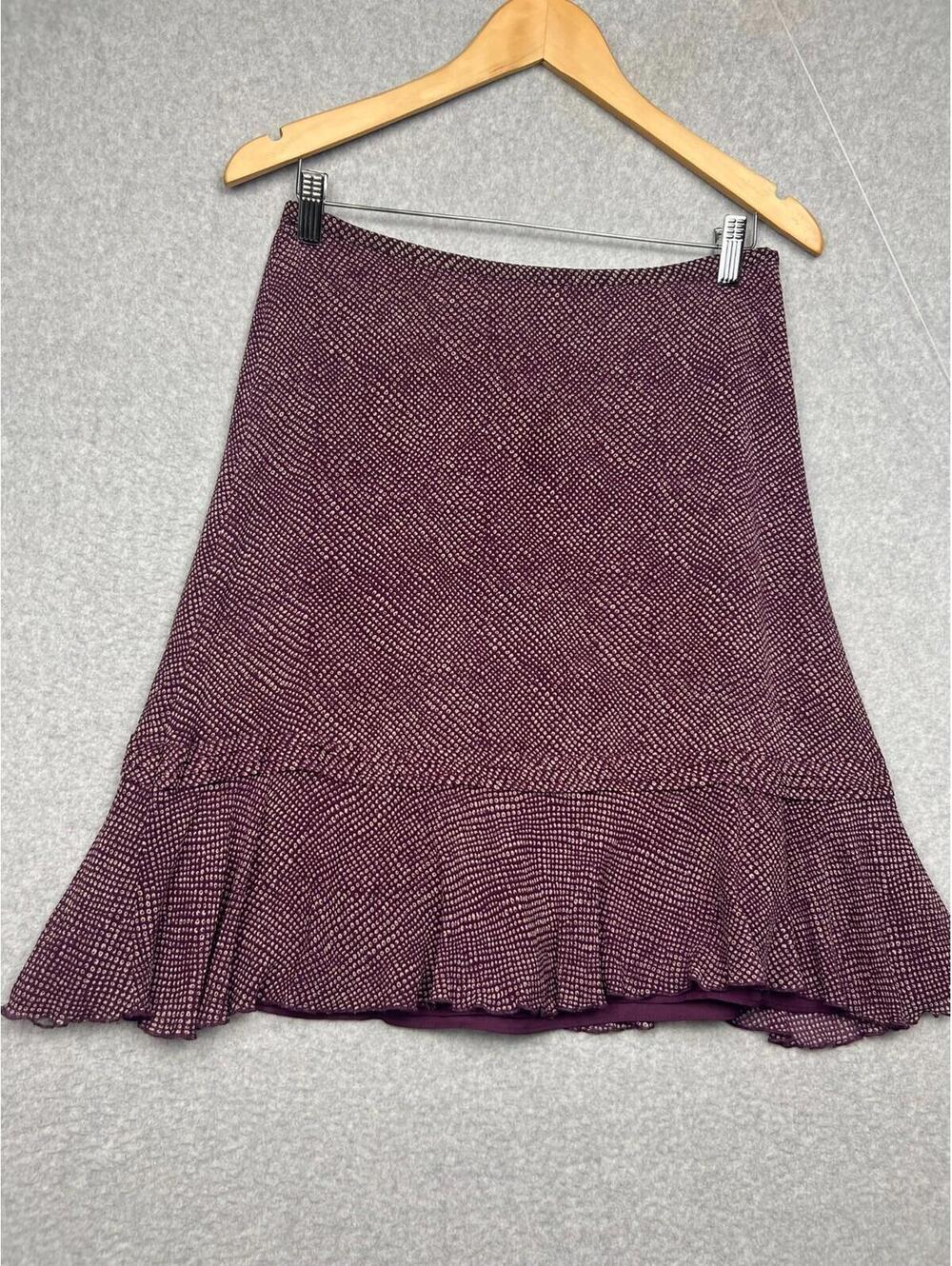 Ann Taylor LOFT Womens 100% Silk Knee-Length Skirt Elegant Size 6 Carrer Office